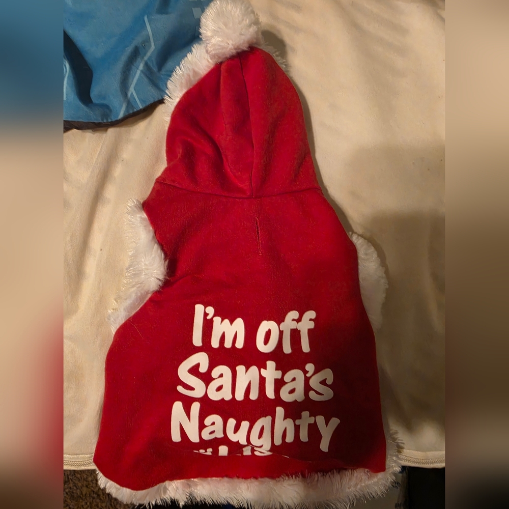 Red Holiday Dog Hoodie — I'm Off Santa's Naughty List